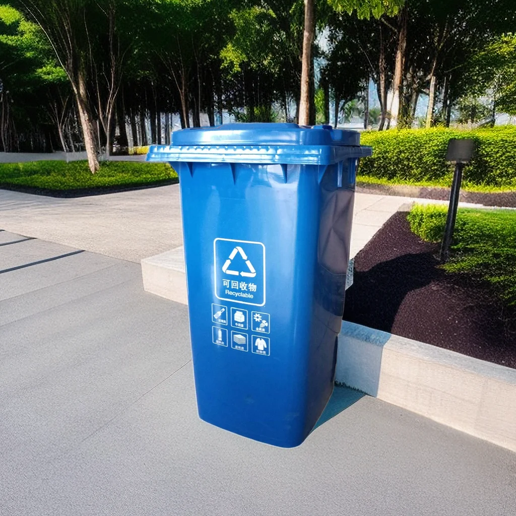 240L Plastic Trash Can Factory Wholesale Prices Outdoor Waste Bins Garbage Bin Plastic Dustbin For Sale