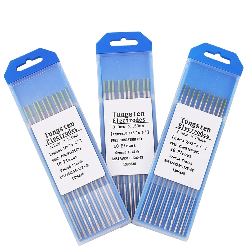 10pcs Green Code 1.0/1.6/2.0/2.4/3.0/ 3.2/ 150MM Tungsten Electrode Tungsten Needle Rod For Welding Machine With TIG Function