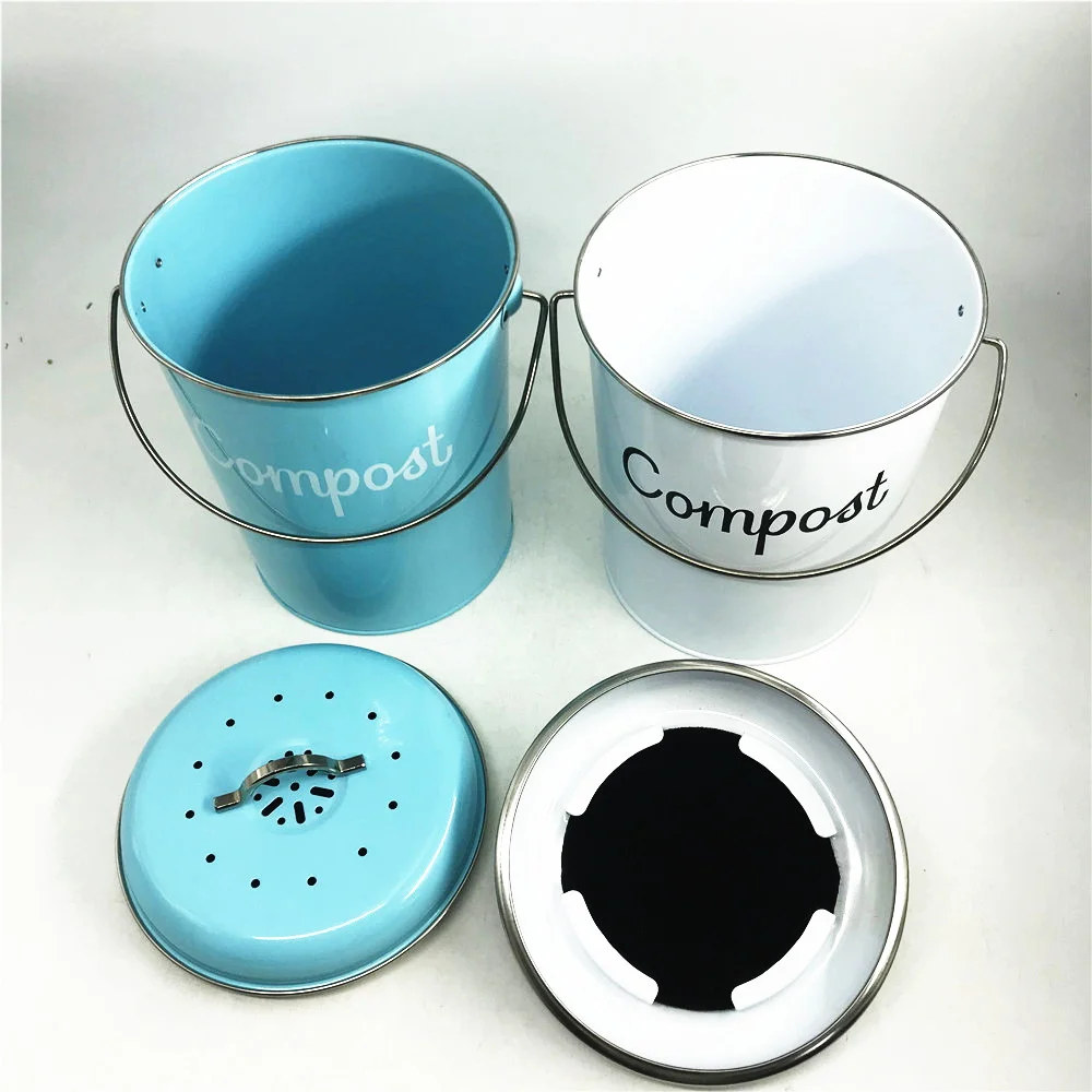 Кухонный металлический контейнер для мусора