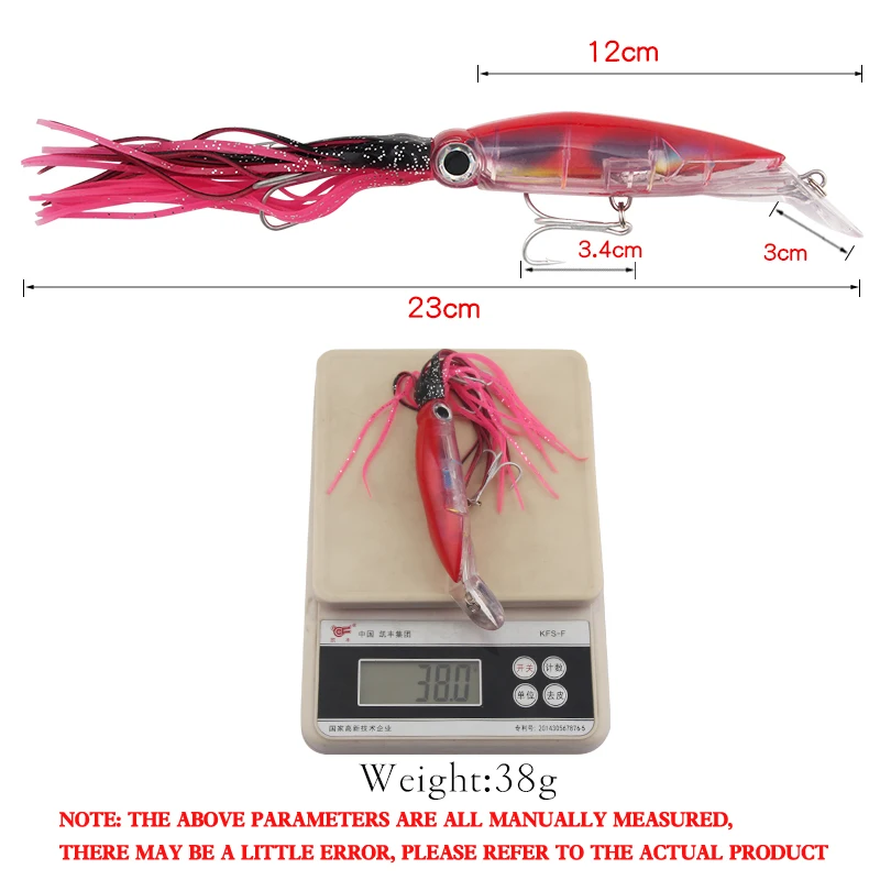 fishing lure sinking color skirt squid bait 23cm/38g  Artificial bait hard fishing bait