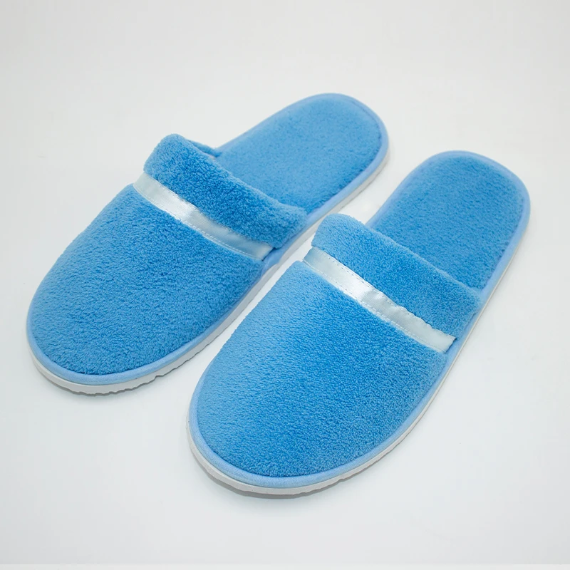 Custom Logo for Spa Disposable Hotel Slippers  OEM Wholesale Guest Bedroom Slipper Biodegradable Hotel Amenity