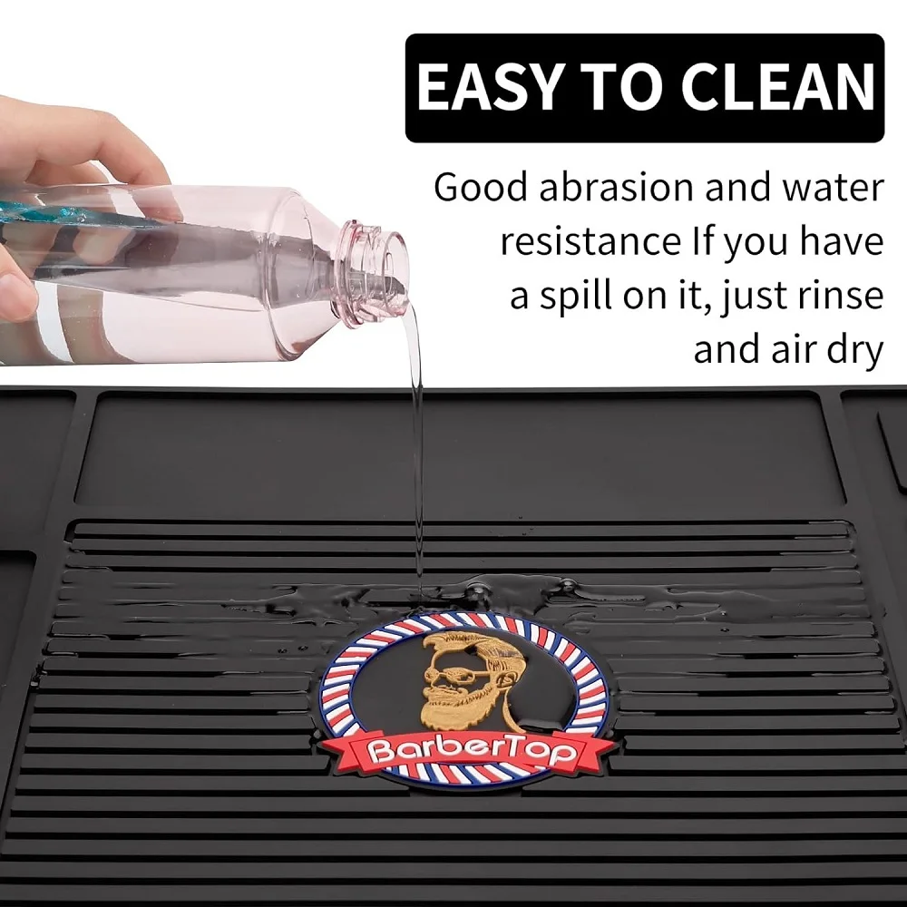 Barber Trimmer Magnet Mat Rubber Barber Organizer Mat Flexible Silicone Anti Heat Magnetic Barber Mat for Clipper