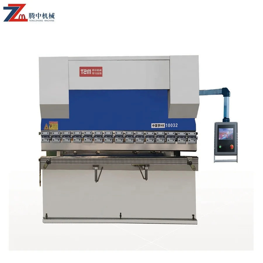 Sheet Plate Bending Machine Tengzhong 63ton Metal Steel WC67K NC Hydraulic Pressbrake for Metal Working Manual Torsion Bar Hytek