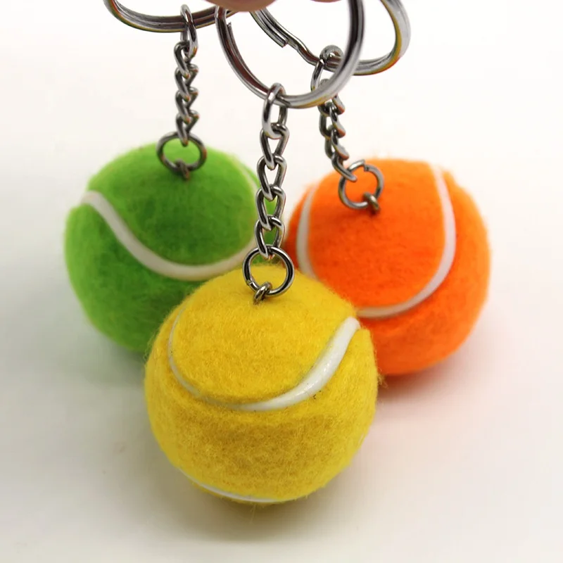 Mix colour Nice Ball Key chain ,Promotion gift 3.2cm Tennis keychain, Sports Tennis Ball Key ring