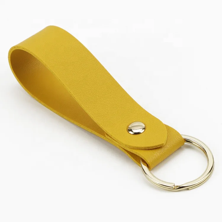 Fast Delivery Simple Lightweight Keychain Personalized Birthday Gift Custom Monogrammed Colorful Pu Leather Key Chain