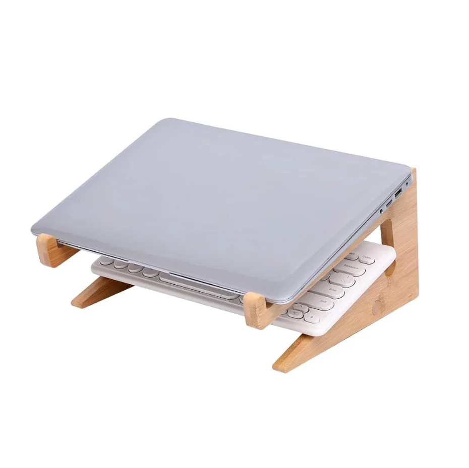 Modern Factory Portable Macbook Desk Holder Bamboo Laptop Stand For Office Use