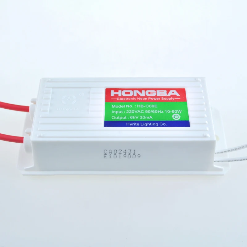 Neonpro Hongba brand 6kv 7.5kv 8kv 30mA neon power supply 220VAC 240VAC transformer for neon tubes