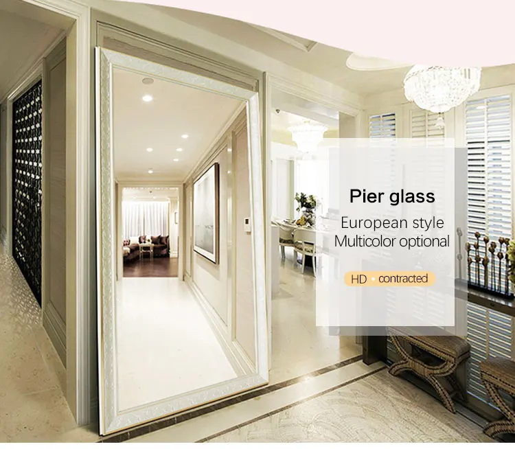 Hot sale Eco-friendly anti-explosion wood framed wall mounted glass mirror