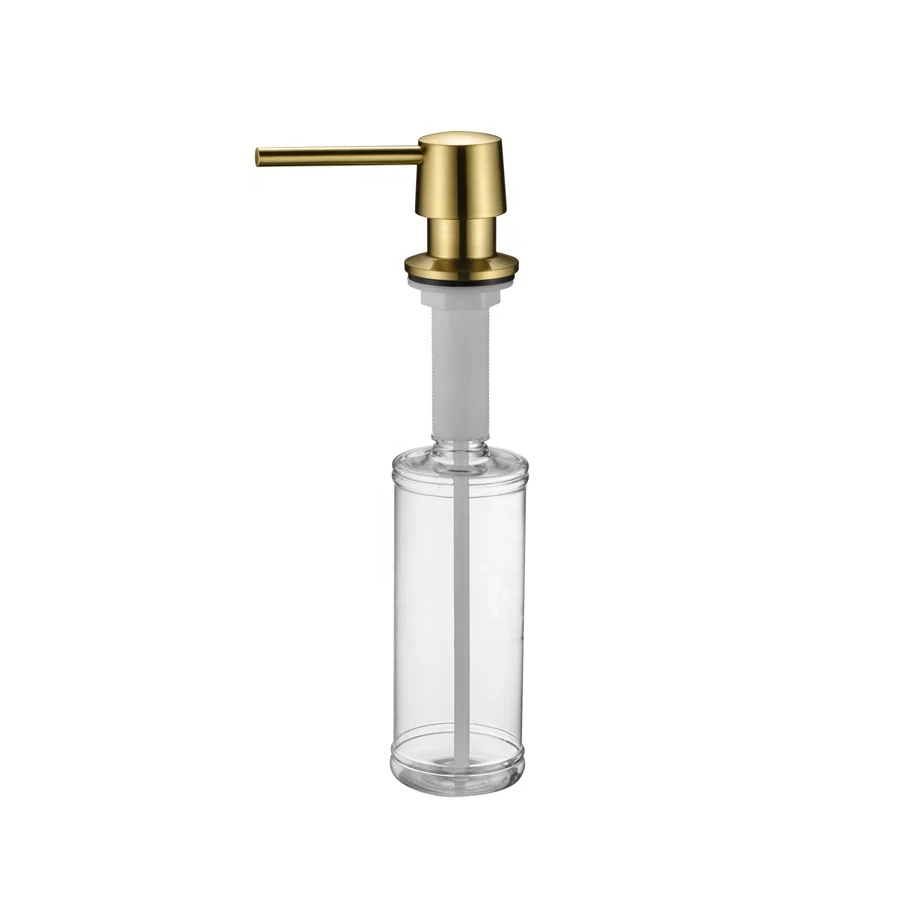 Copper material 300ml bottle or extension tube kit manual sink soap dispenser for kitchen sink counter-top built in