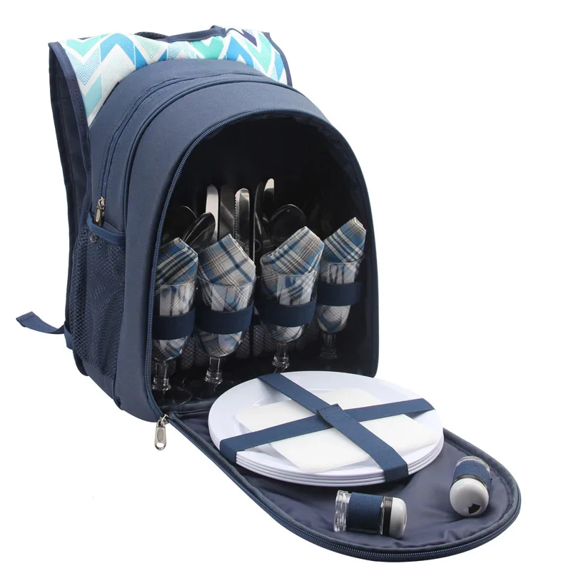 Factory Directory Cheap High quality custom 4 person set picnic backpack