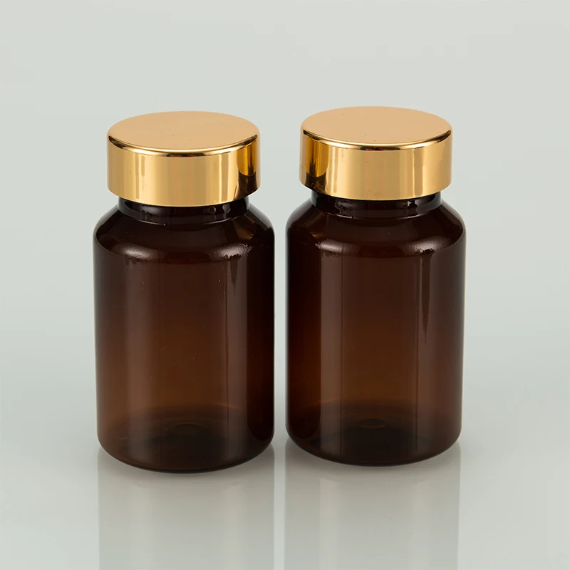 Food Grade Amber Health Care Toy Candy Pill Capsule VC Pharmaceutical Plastic Bottles