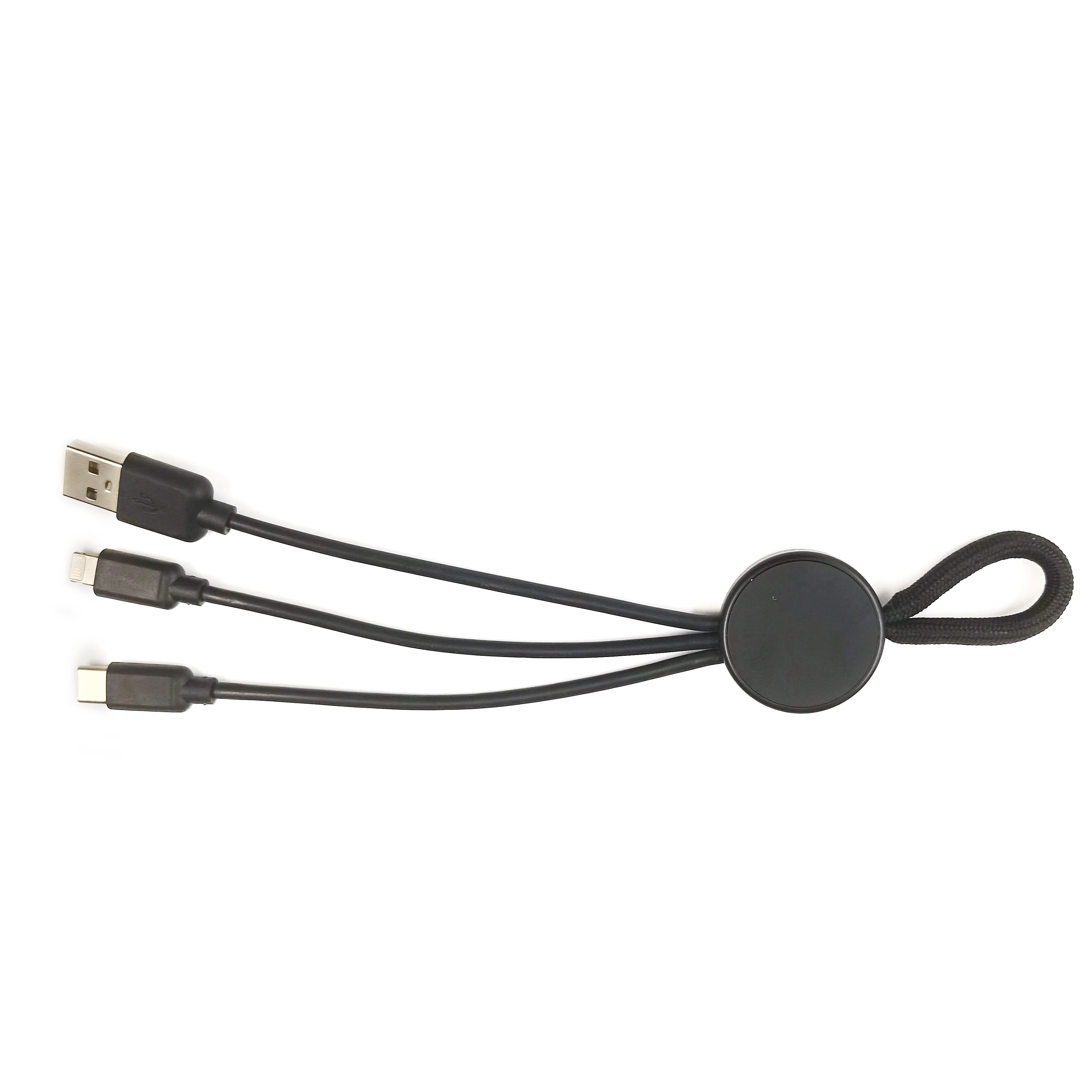 
Biodegradable usb 3 In 1 Fast Charing Braided Universal Phone Charger Type C Lightning Charging Cable For Android iPhone 