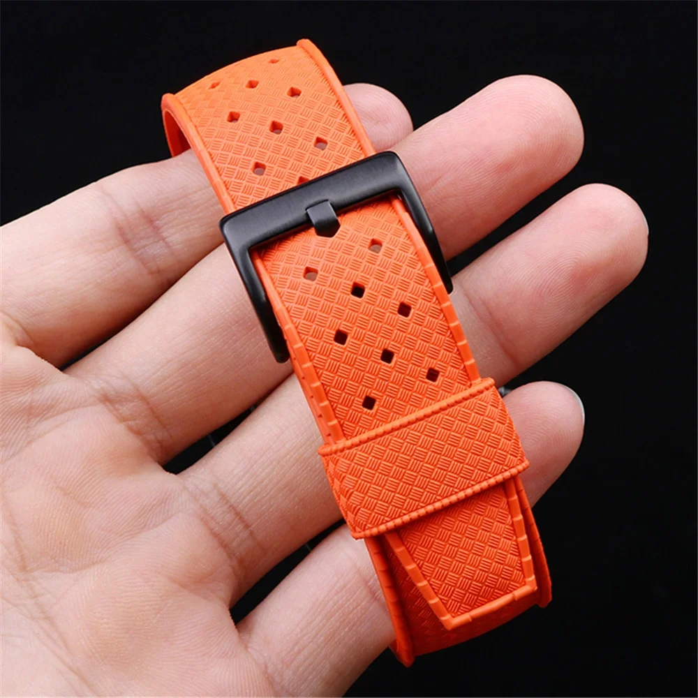 20mm 22mm Premium-Grade Tropic Rubber Silicone Watch Strap for  SRP777J1 Men Sport Diving Breathable Wrist Band Bracelet