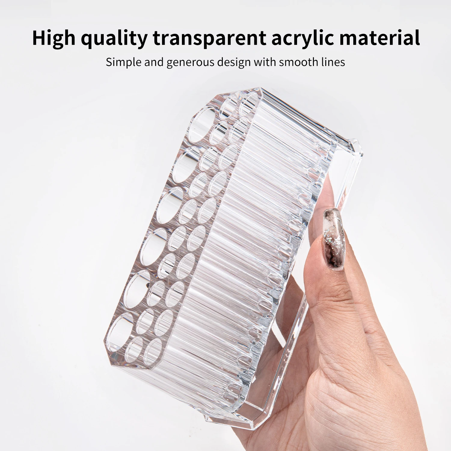 26 Holes Acrylic Nail Brushes Storage Holder Makeup Brushes Organizer Nail Tools Stand Storage Showing Shelf Pens Display Case