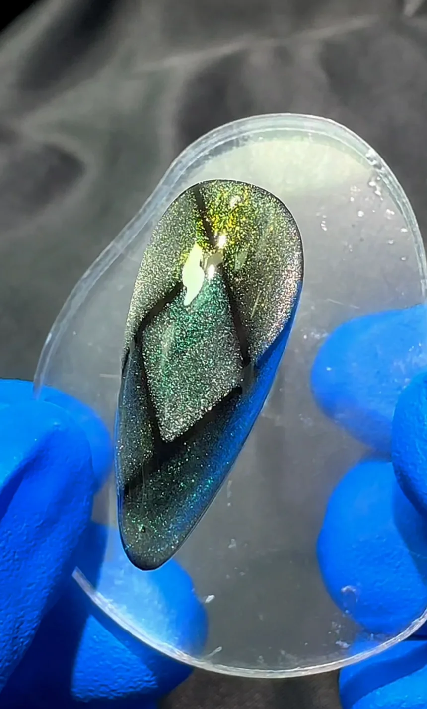New Holographic Glitter Colorful Crystal Diamond Magnetic Nail Aurora Cat Eye Gel Polish