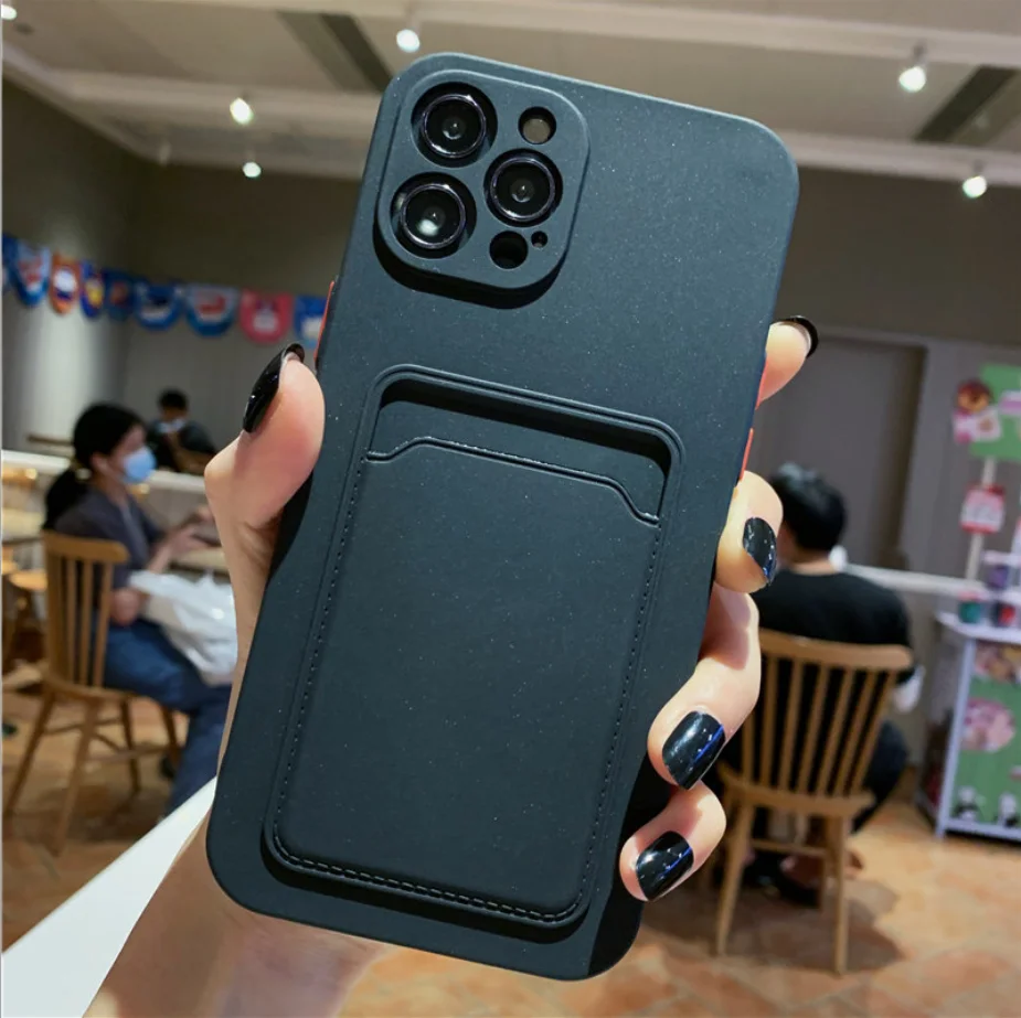 High quality Card bag mobile phone case TPU Silicone anti-fall protective cover suitable for iPhone 13 pro max wholesale