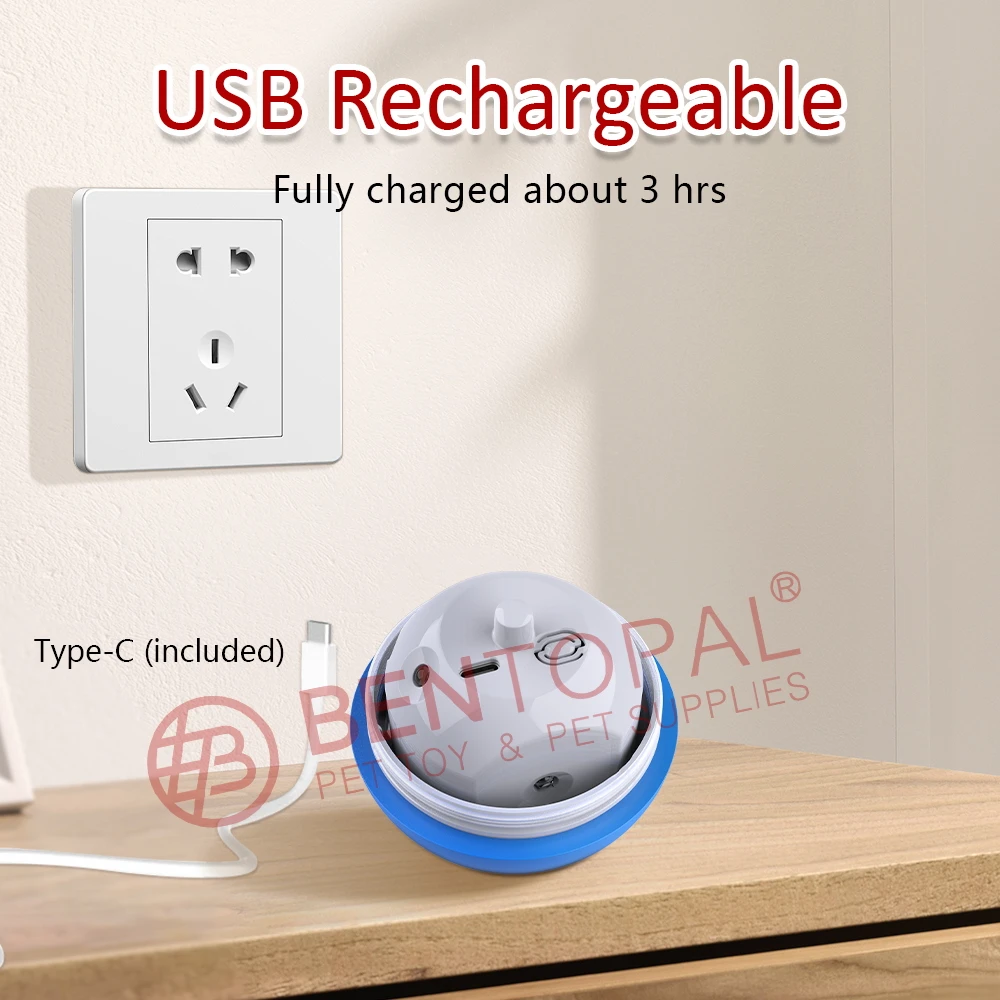 USB Electric Pet Ball LED Rolling Flash  Magic Roller Ball Toy Interactive Pet Toys for Puppy Cats Dogs