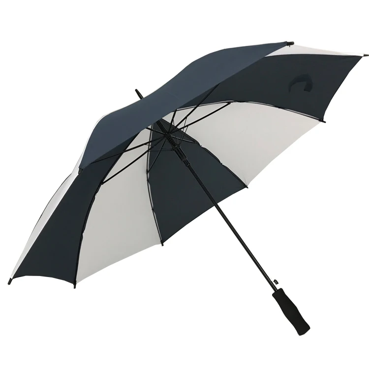 24inch Foam Eva Handle White and Blue Color Cheap Semi-auto Stick Promotion Umbrella from China Suppliers