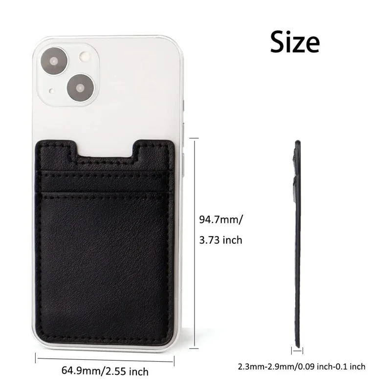 2cards Phone Card Holder,Leather Phone Wallet Adhesive Stick On Credit Card Pocket for Back of Phone Case