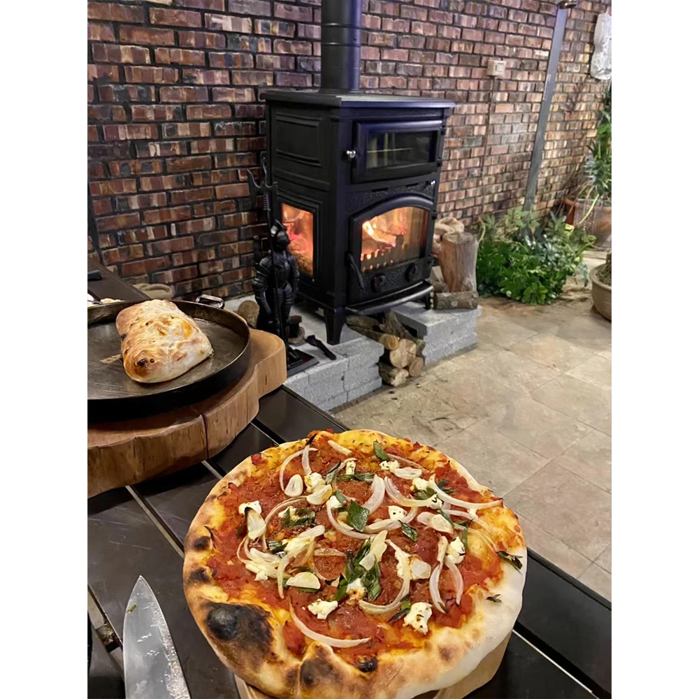 China Stove Factory wood burning cast iron wood cook stove with oven stove indoor heating villa
