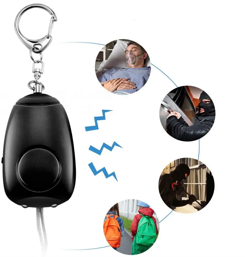 2023 Best Selling 130db 140db Safety Safesound Keychain Security Alarms with Keychain for Elder/Lady/Kids