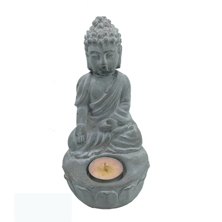Creative design tealight holder ceramic cement Buddha candlestick candle holder table decoration for home decor garden ornaments