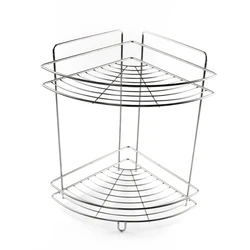 Нержавеющая Сталь Настенная угловая 2 слоя для ванной комнаты/Этажерка для ванной комнаты угловая полка