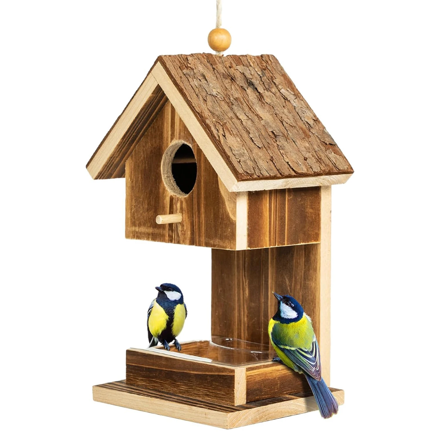 Hummingbirds Cardinal Wren Bluebird Wild Birds Outside Wood Hanging Bird House