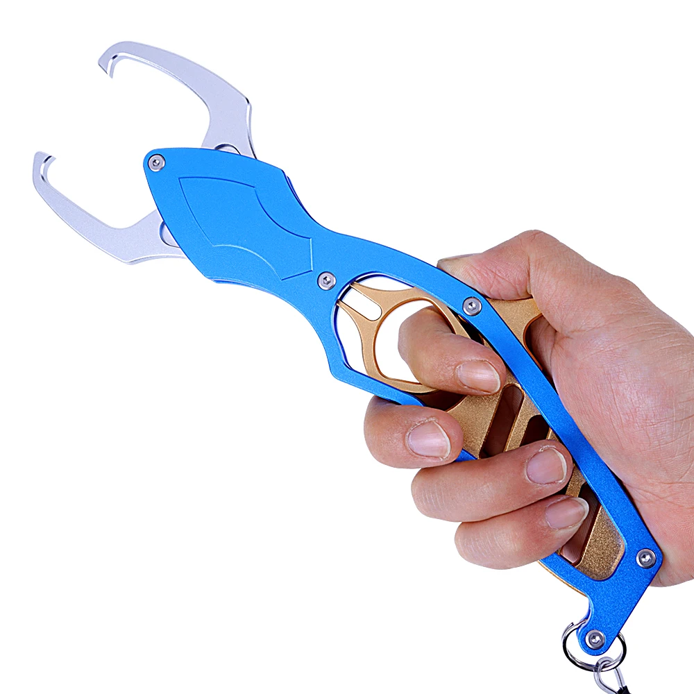 XINBIGO Anti Rust Aluminum Alloy Fish Controller Fish Grip Saltwater Fish Lip Gripper Fishing Gear Tools Equipment