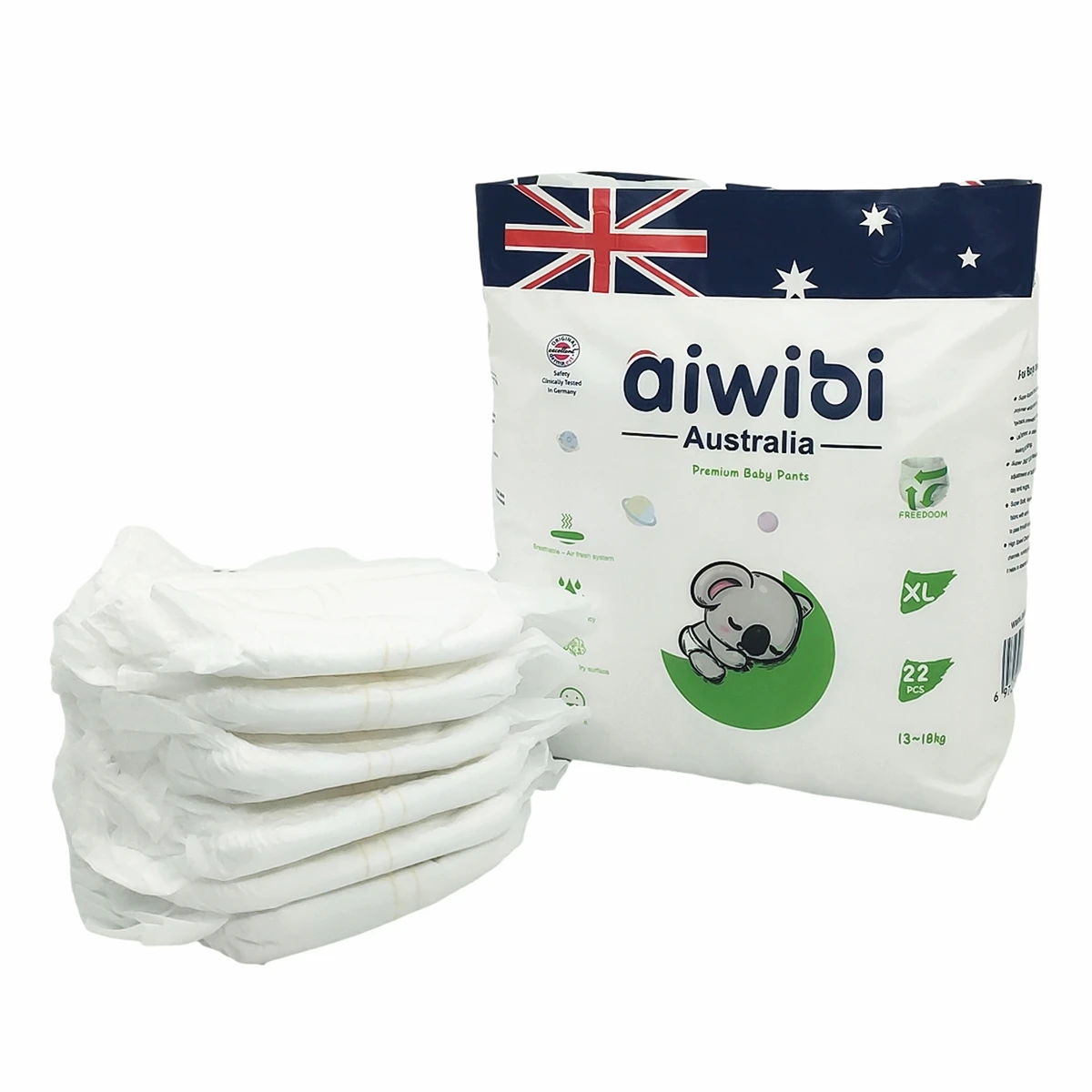 AIWIBI brand Disposable Cloth Baby Care Printed Fine L Size Manufacture Sale Baby Nappies Panties Baby Diapers in Bales AWB07