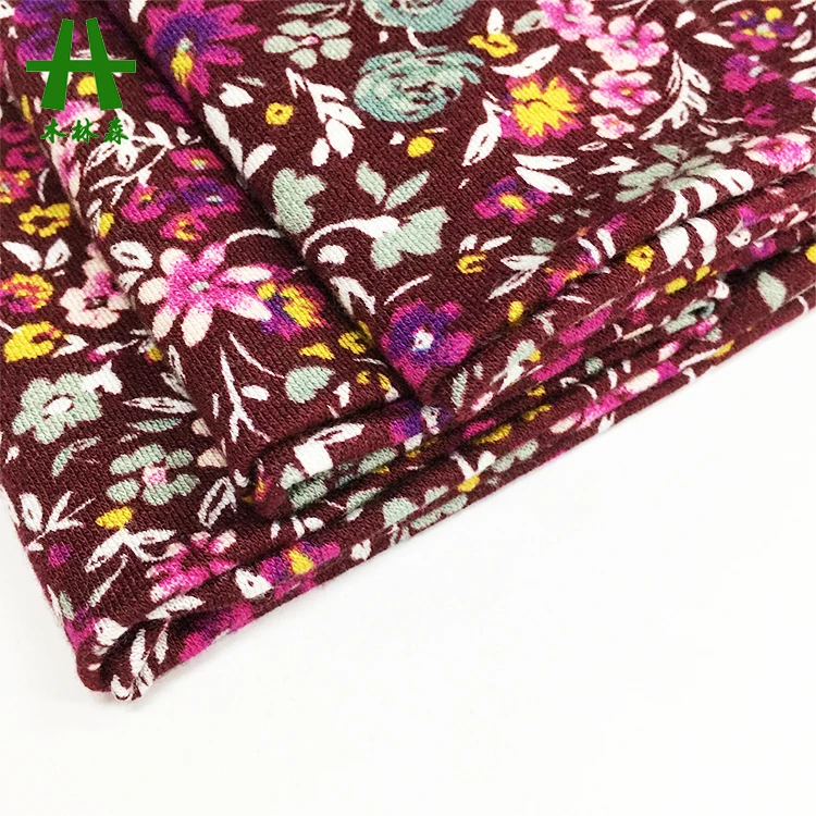 Mulinsen Textile Knitted Jersey Rayon Moss Crepe Printed 95 Viscose 5 Elastane Fabric