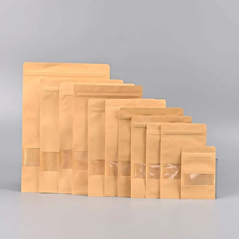Food grade vertical plastic baking bread bags oil proof and waterproof food packaging storage Bag with transparent windows
