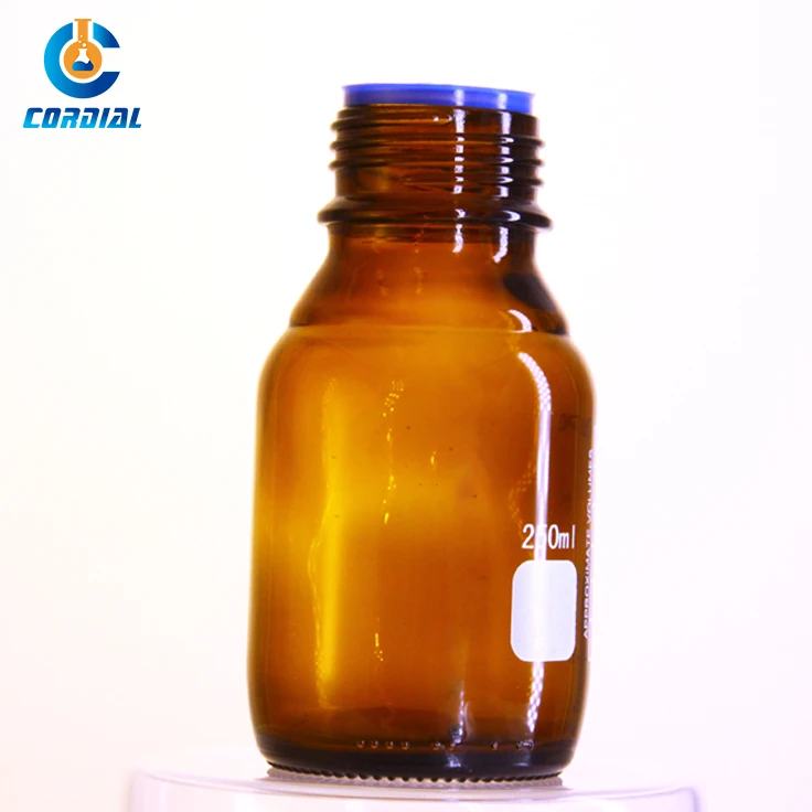 Labs borosilicate Storage Bottles glass reagent bottle with Blue GL45 Screw lid