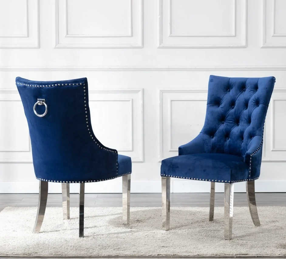 Роскошный стильный металлический бархатный стул из нержавеющей стали с мягкой обивкой для ресторана