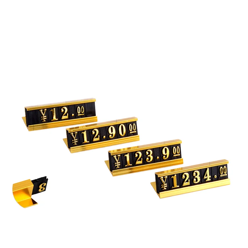 High Quality Embossed Digital Price Tags Jewelry Number Plate Label Tag for Hotels Garments Shoes Bags-Display Racks