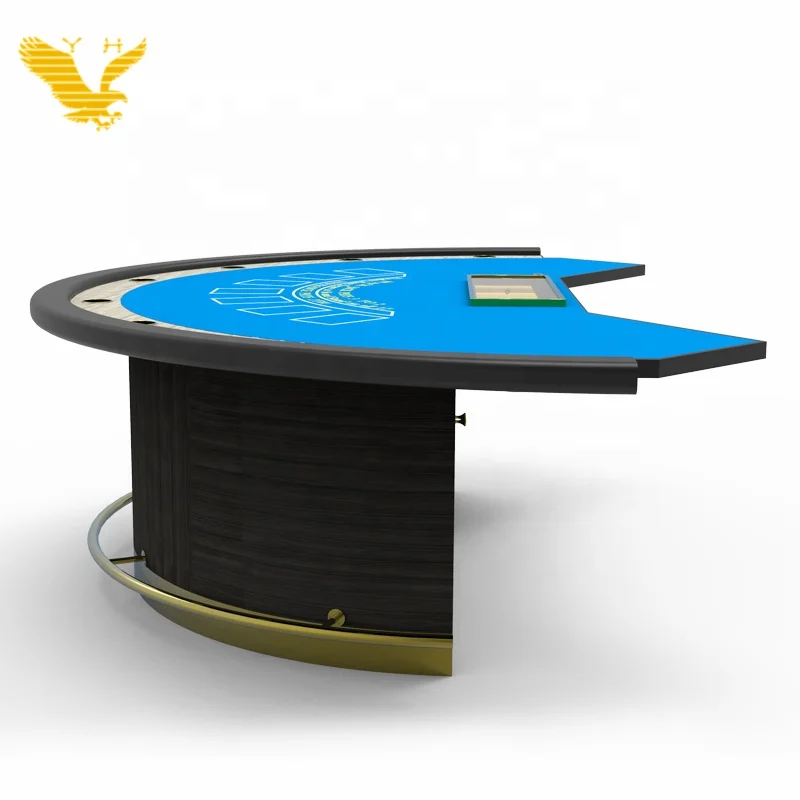 YH 8 игроков в казино полукруглый покерный стол для игр Blackjack с металлической нержавеющей сталью