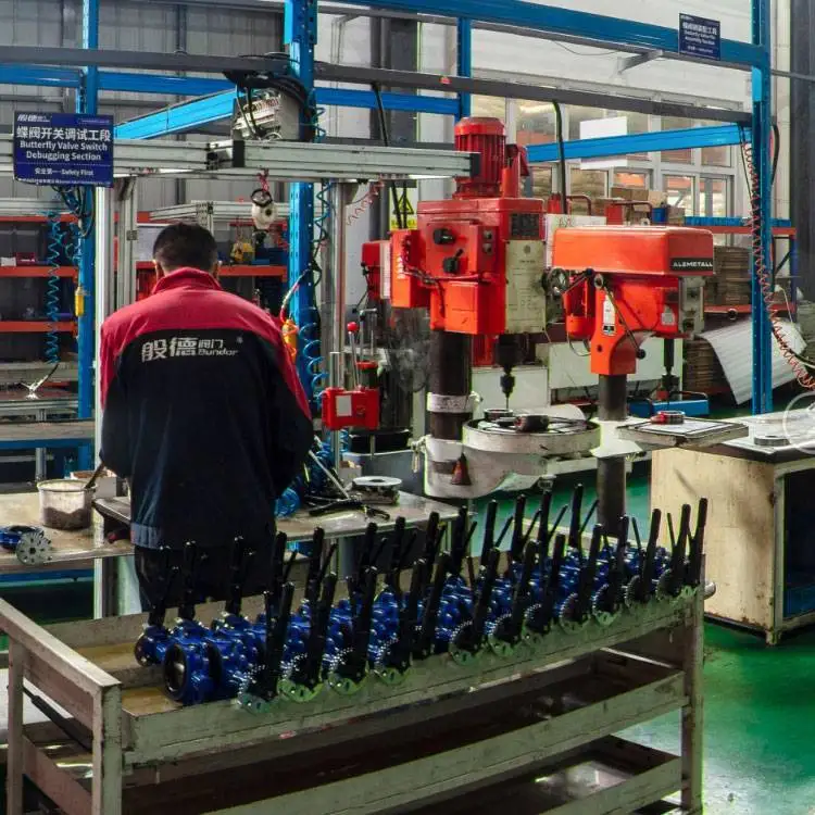 Bundor DN50-150 1.6Mpa handle operated stainless steel wafer butterfly valve