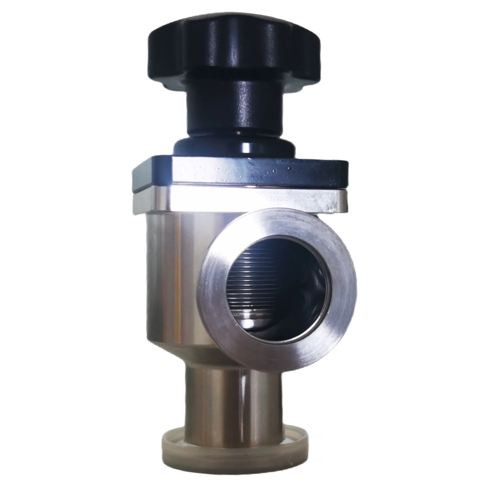Professional Supplier Good Quality ISO CF KF Flapper Ultra-high Vacuum Manual Angle Valve