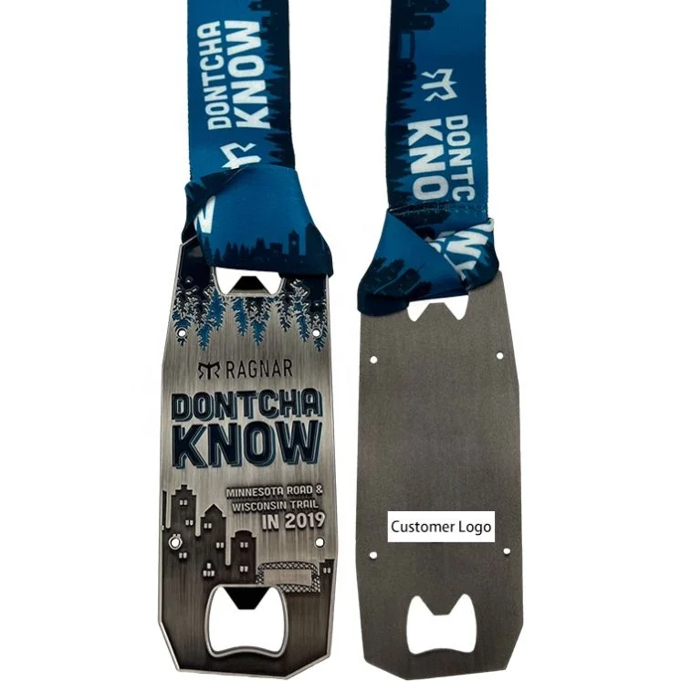 Factory Price Dontcha know Sublimation Triathlon Running Medal With Bottle Opener