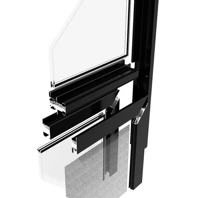 Modern grill design aluminium alloy cladding sash windows/bottom lifting window