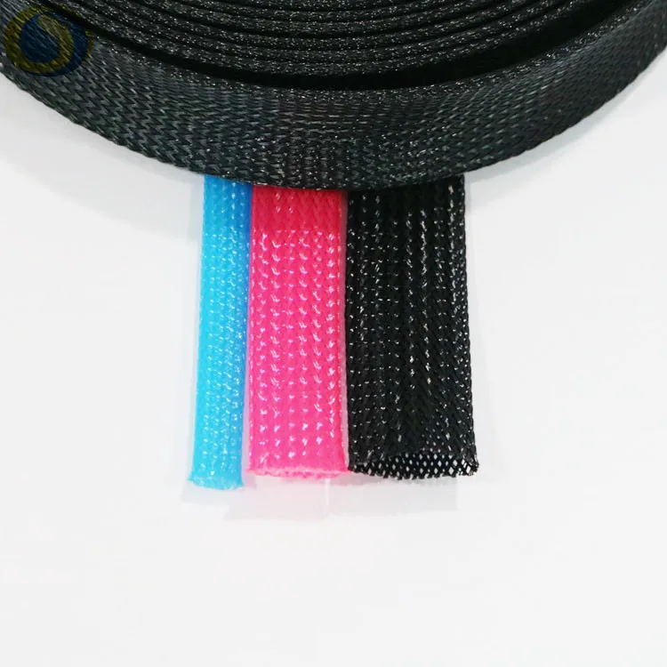 Small reels 100meters a rell package colorful Nylon polyester PET braided expandable sleeve