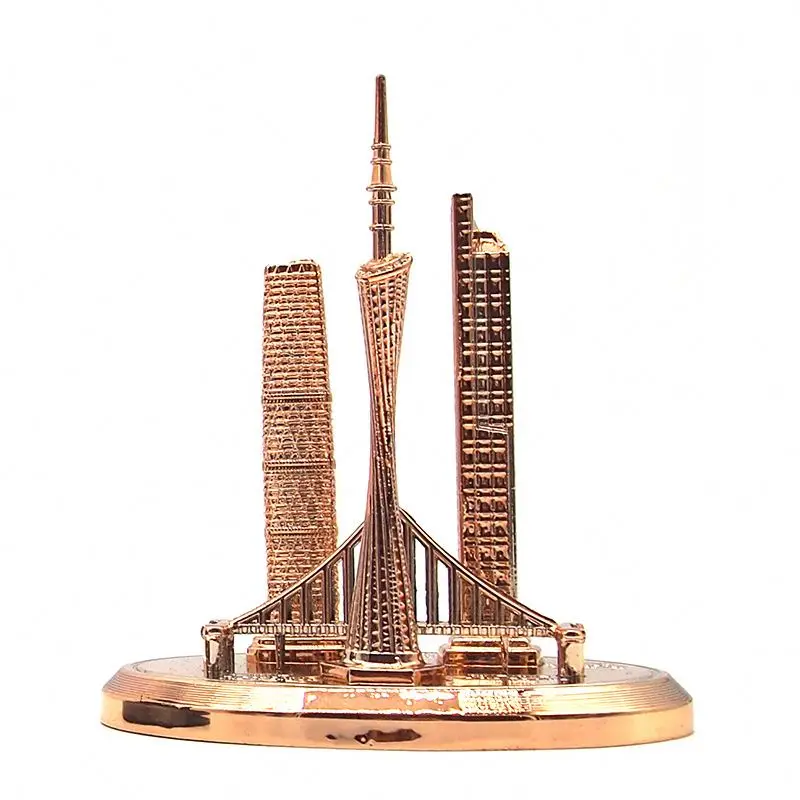 Directly Supplier Customized Silver Towers 3d Model Building Malaysia Souvenir