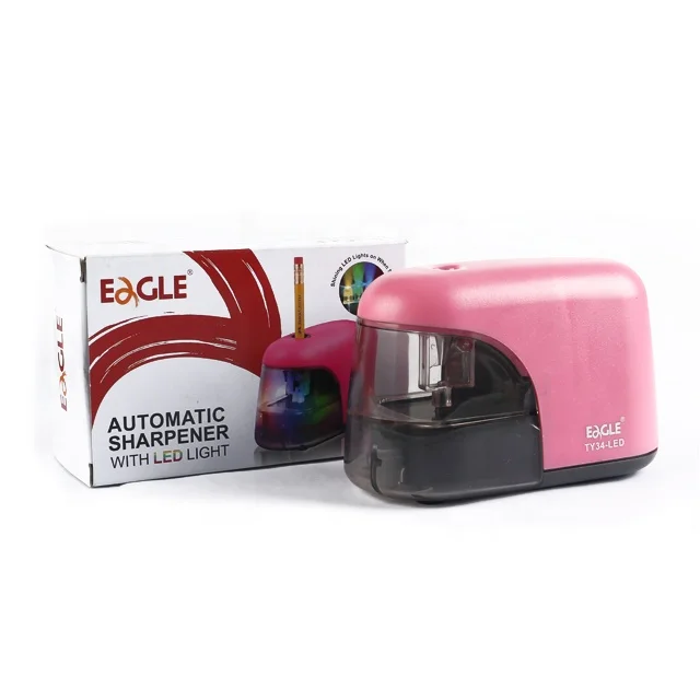 
Funny Stationery Automatic Pencil Sharpener with LED light Electric Sharpener for Office and School Matt Battery operated gifts 