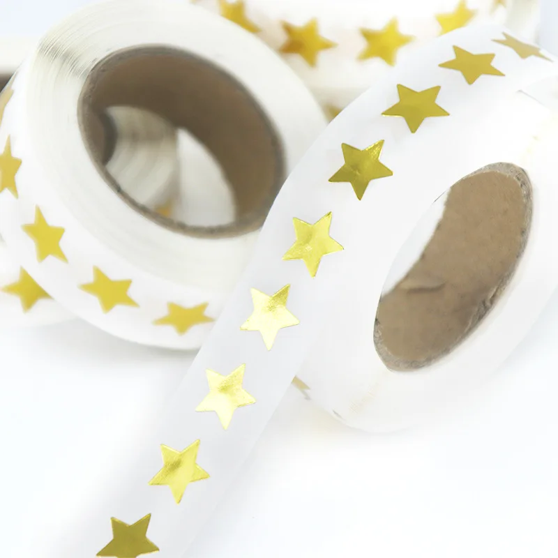 Very Cheaper Custom PVC Gold Foil Sticker Printing Adhesive Star Label Stickers For packing
