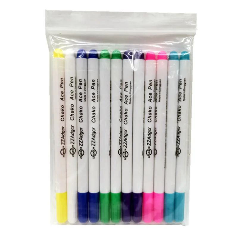 8 colors Water Erasable Fabric Marker Pen Disappearing Ink Fabric Marker Pen for Sewing Creating Washable Art