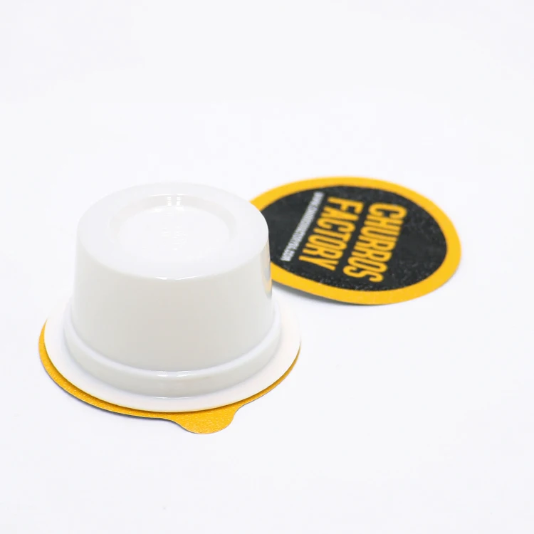 40g Disposable Plastic Garlic Honey Chocolate Sauce Cup container With Custom Printed Logo Aluminum Foil Heat Sealing Lids
