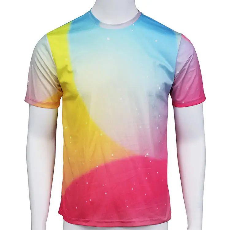 Free Sample 100% Polyester Design Full All Over Print Sports running T-shirt Marathon T Shirts Custom Sublimation T-shirts Mesh