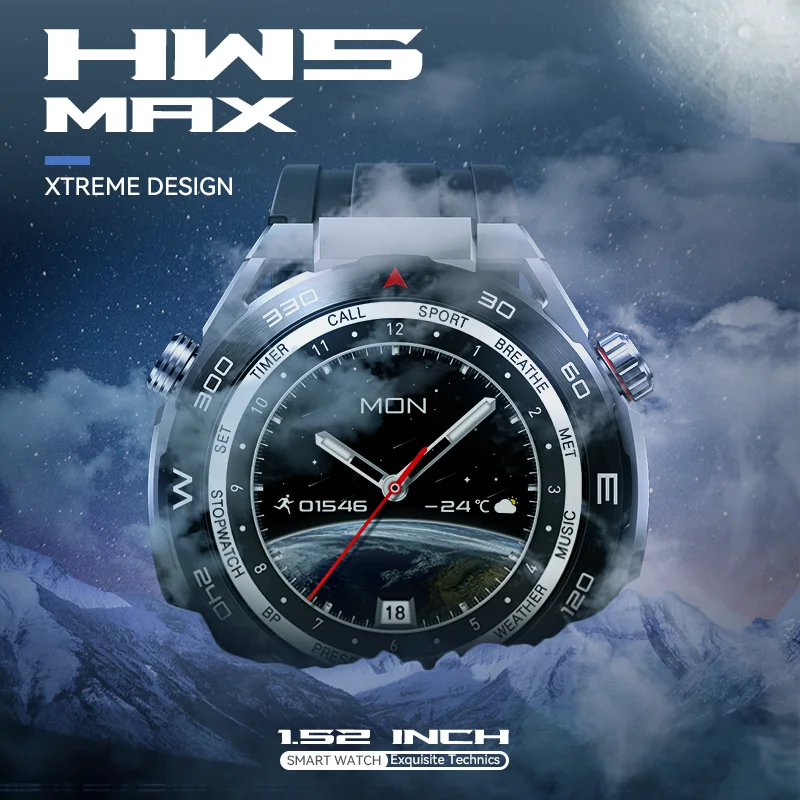 HW5 MAX Smartwatches with double straps bands waterproof Health monitoring 2023 new smart watch for man women