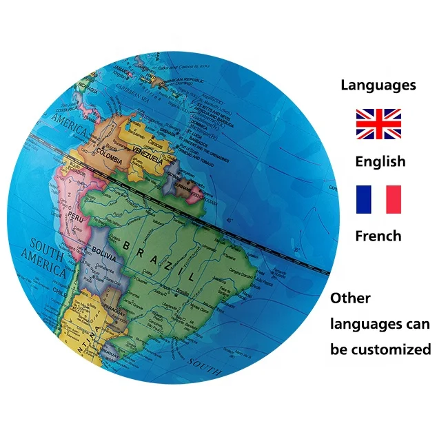 OEM AVAILABLE! 12 Inch Decorative World Globe With Wooden Base and  LED Lights