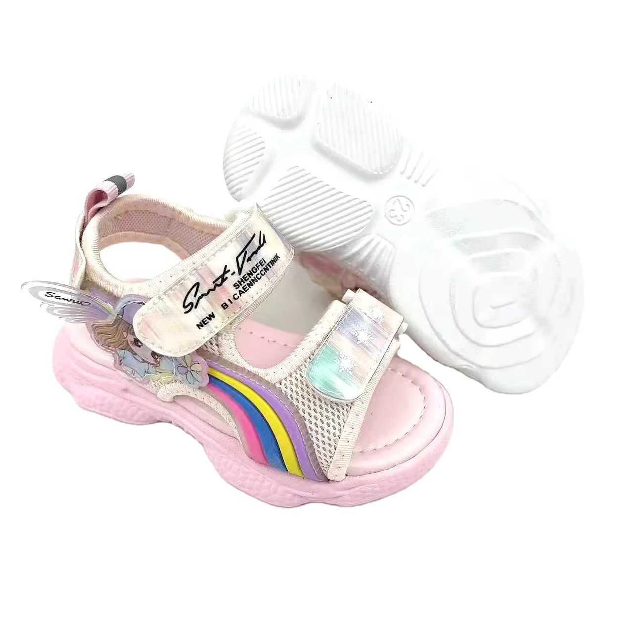 Wholesale Summer Kids Beach sandals soft sole Flat Cute Cartoon sandals for kids girl